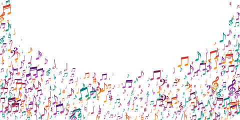 Musical note symbols vector backdrop. Audio