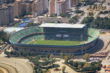 View from the Mountain on the Stadium of Palermo in Italy, Sicily in Europe in spring April