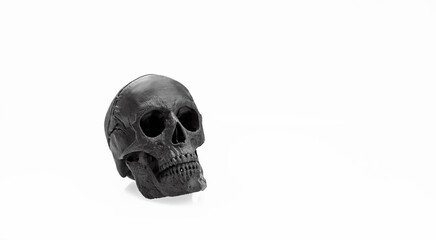 skull black in profile isolated on white background