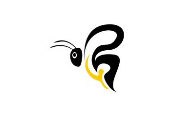 Nature Honey Bee Logo Vector