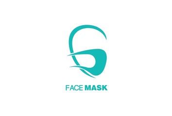 Abstract Facial Mask Logo Design Vector Icon Illustrations.