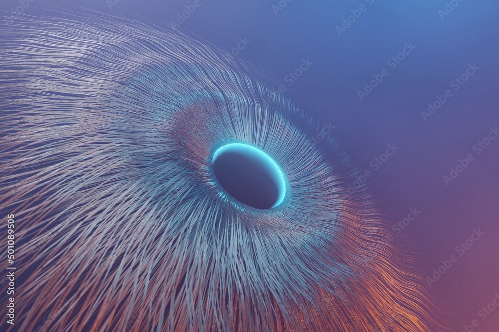 Leinwandbilder abstract eye. centric motion of star trails. starburst dynamic lines or rays. 3d rendering illustrat