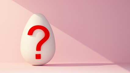 chicken egg with a question mark