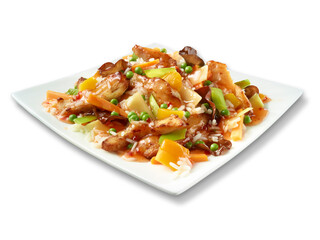 Asia-Reispfanne mit Hühnchen