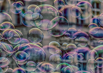 soap bubble Transparent rainbow soap bubbles vector.
