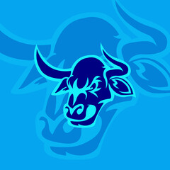 illustration cow logo esport design