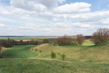 Fototapeta premium Idyllic and sunny day in Oderbruch, Brandenburg, Germany