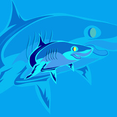 Obraz na płótnie Canvas illustration shark logo esport design