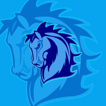 inspiration esport horse logo design.