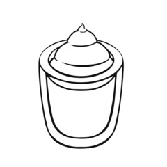 glass of coffee to go line isolated on white background. manual. vector. illustration.