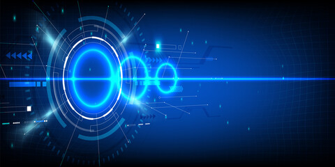 Technology circular dashboard, HUD design concept.