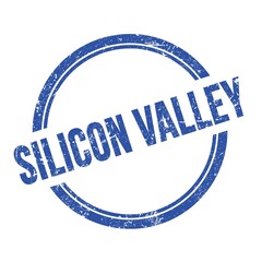 SILICON VALLEY text written on blue grungy round stamp.