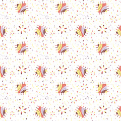Kites. Seamless vector pattern. Flat vector summer elements. Fabric and wrapping paper design on a white background