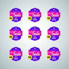 Special offer or shopping discount label. Retail paper sticker