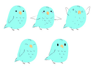 Set of doodle birds