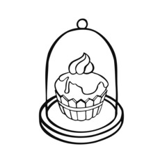 Dessert sweetness line isolated on white background. manual. vector. illustration.