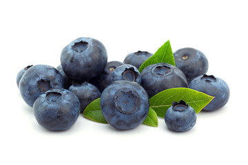 Blueberry closeup on white