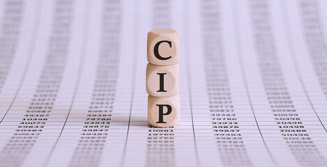 word CIP Abbreviation of Carriage on chart background
