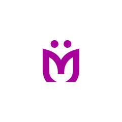 M Logo looks simple 2 person icon