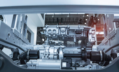 electric system of eco car front engine Automotive part concept