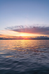 Sunrise over the sea and beautiful cloudscape