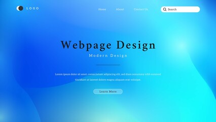 Minimal Modern Shine Gradient Blue Background For Landing Page Or Website