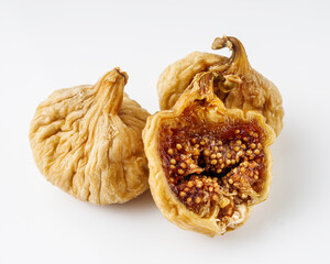delicious dried figs on a white acrylic background