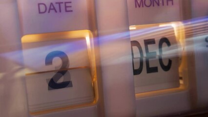 Time lapse of clock in 1 year in futuristic lighting