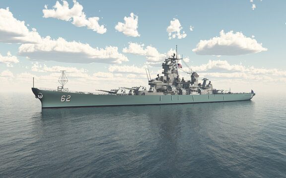 Amerikanisches Schlachtschiff aus dem zweiten Weltkrieg
