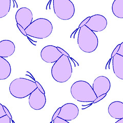  Vector seamless pattern with blue butterflies