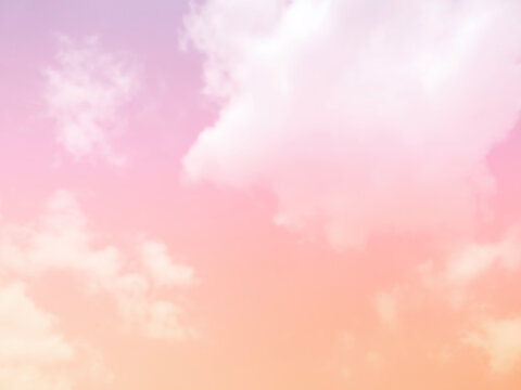 Sky and clouds in pastel tones for graphic design or wallpaper