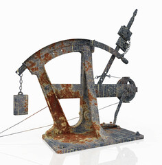 Eisenbahnweiche vor weißem Hintergrund