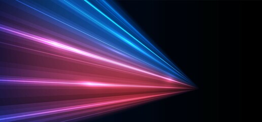 Modern abstract high-speed light effect. Abstract background with beams of light. Technology futuristic dynamic motion. Movement pattern for banner or poster design background concept.