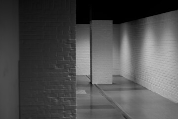 Brick column in the hallway