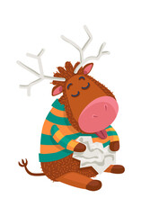 Cartoon Animal Elk. Vector illustration