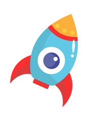 Cartoon toy rocket. Vector illustration