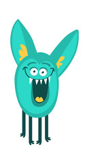 Cartoon Childish Funny monster. Vector illustration
