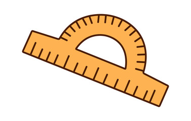 Protractor icon. Back to School design element. Vector illustration