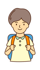 Schoolboy character. Back to School design element. Vector illustration