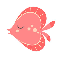 Cartoon Underwater Animal Fish. Vector illustration