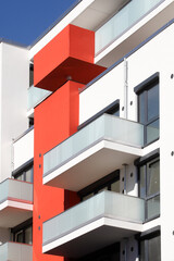 Modernes, weisses  Wohngebäude, Bremen, Deutschland, Europa