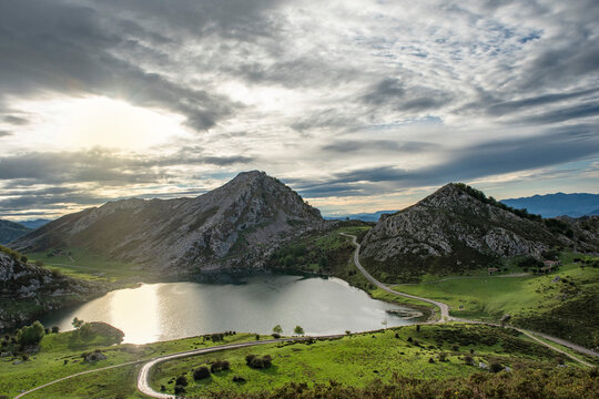 the famous lakes of Covadonga, Asturias, Spain