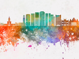 Obraz premium Rio de Janeiro V2 skyline in watercolor background