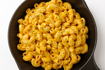 Mac and Cheese on a white background