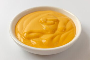 cheese sauce on a white background