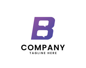 Unique letter B and chat logo design