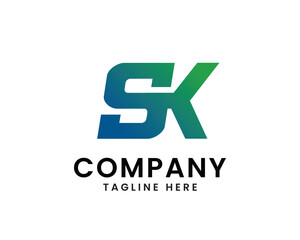 Initial letter S and K logo design. Modern and elegant color. Great for general company logo
