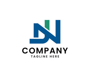 initial J N invest business logo design