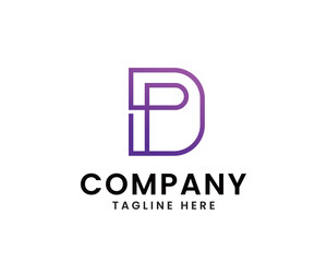 minimalist letter P and D logo design. Unique and simple company logo