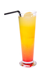 cocktail with orange isolated on white background